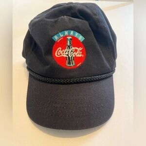 Vintage Always Coca Cola Hat Black Rope Cap By KC